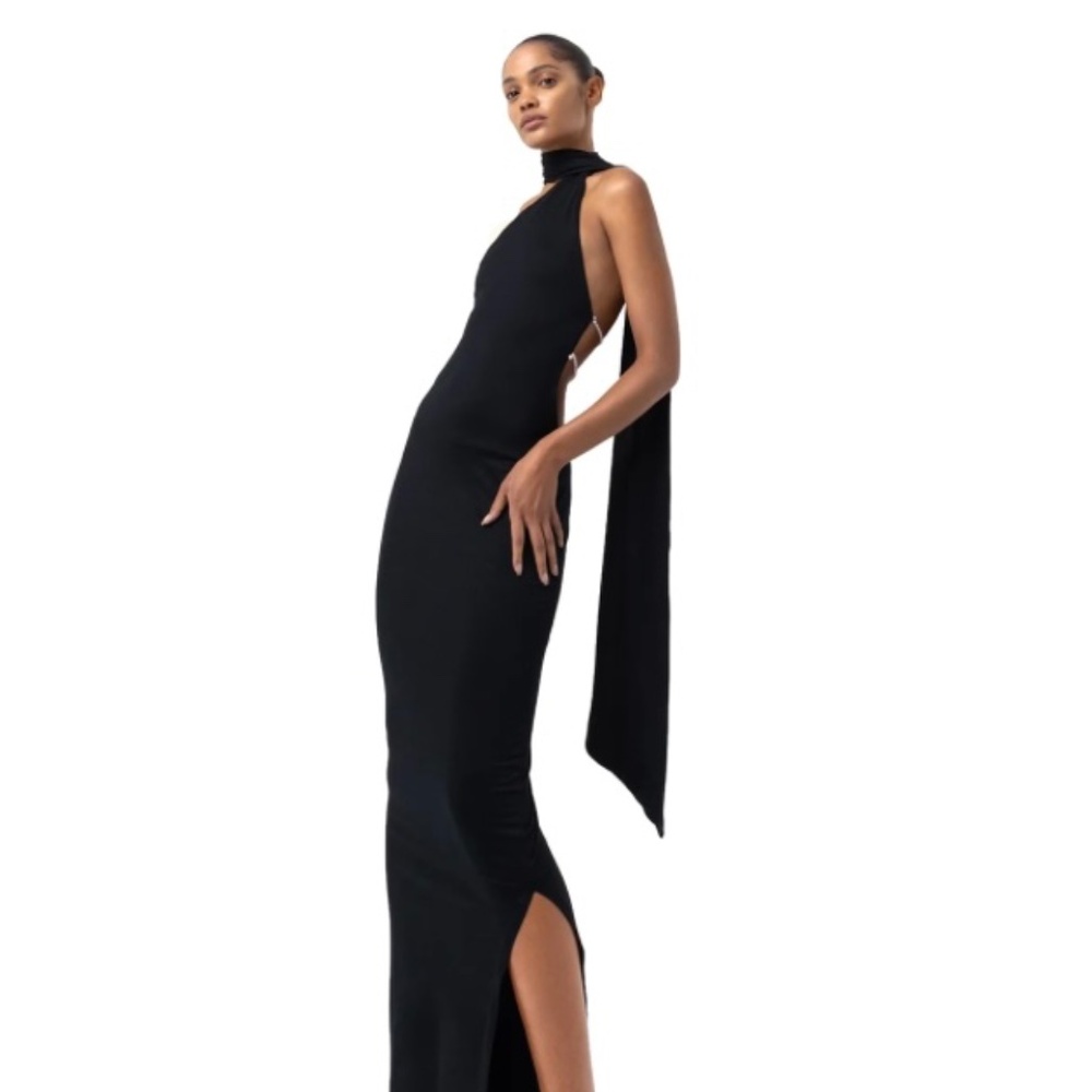 Elegant Black Satin NECK SCARF